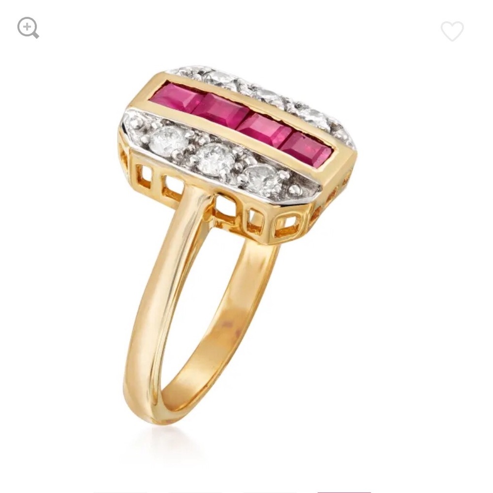 Ross Simons Ruby And Diamond Ring Size 8 - image 2